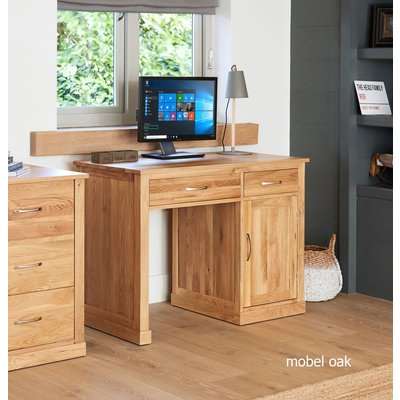 Mobel Solid Oak Single Pedestal Computer Desk