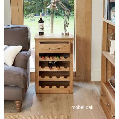 Mobel Solid Oak Wine Rack Side Table