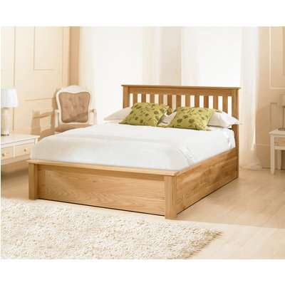 Monaco Solid Oak Ottoman Double Bed