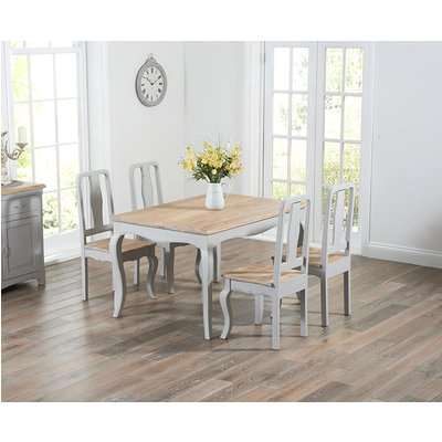 Parisian 130cm Grey Shabby Chic Dining Table with Chairs