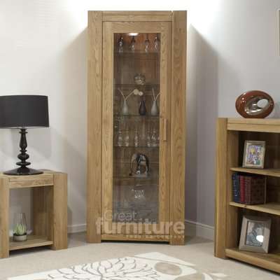 Trend 190cm Oak Glazed Bookcase