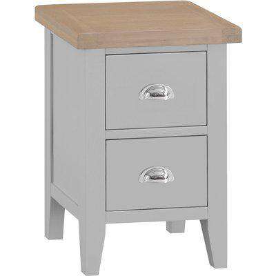 William Oak and Grey 2 Drawer Bedside Table