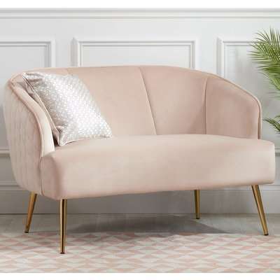 Bella Pink Fabric 2 Seater Sofa