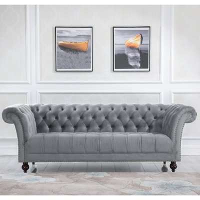 Chester Grey Fabric 3 Seater Sofa
