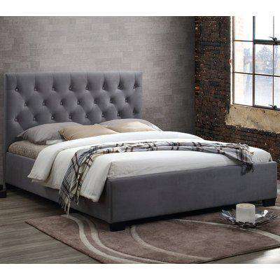 Cologne Grey Fabric Bed - 4ft6 Double