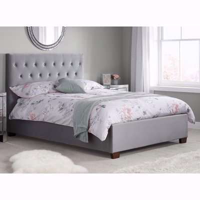 Cologne Grey Fabric Bed - 5ft King Size