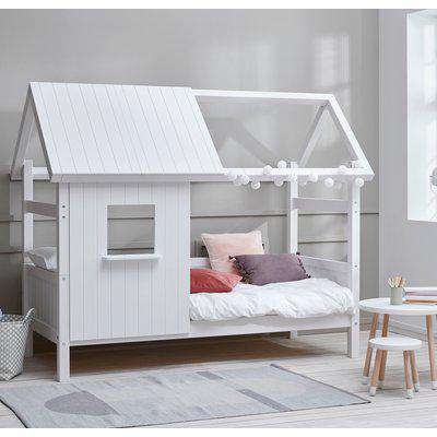 Nordic Hut White Wooden Treehouse Bed - EU Single