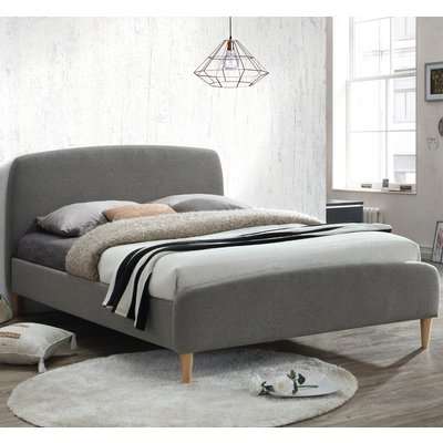Quebec Grey Fabric Bed - 4ft6 Double