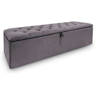 Ravello Dark Grey Velvet Fabric Box