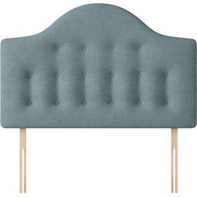 Victor Buttoned Duck Egg Blue Fabric Headboard - 4ft Small Double
