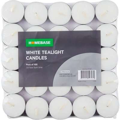 100 x Tealight Candles - White
