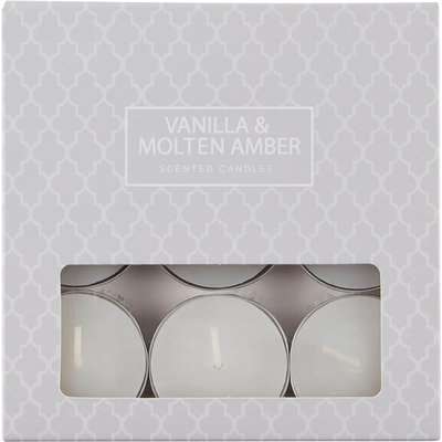 9 x Vanilla & Molten Amber Tealight Candle
