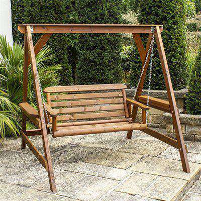 Anchor Fast FSC Wooden Rustic 2 Seater Swing Seat