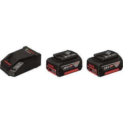 Bosch Pro 18V Starter Set, 2 x 4.0Ah Batteries + Charger