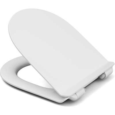 Cedo D-Shape Slim Plastic Toilet Seat - White