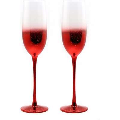 Champagne Flutes - Set of 2 - Red
