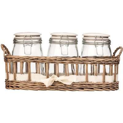 Country Cottage Glass Storage Jars - Set of 3