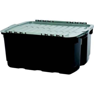 Curver Tuff Heavy Duty Plastic Storage Box - Grey & Black - 49L