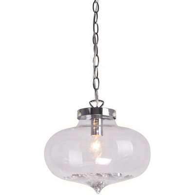 Glass Pendant Light with Crystal Beads