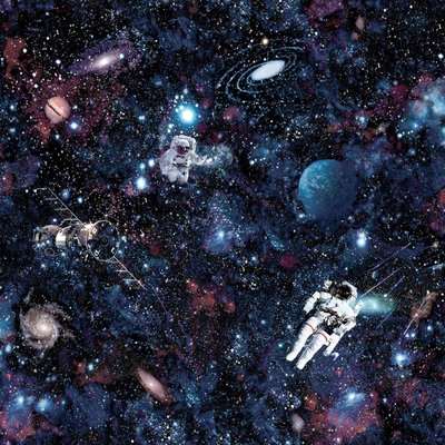 Holden Decor Intergalactic Space Kids Smooth Multi Coloured Wallpaper