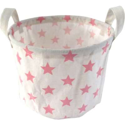 Kids Waterproof Storage Basket - Pink Stars