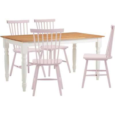 Laura 4 Seater Dining Set - Lilac Spindle Chairs