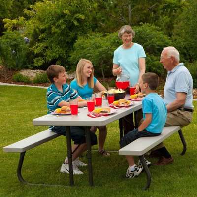 Lifetime 6-Foot Classic Folding Picnic Table, Putty