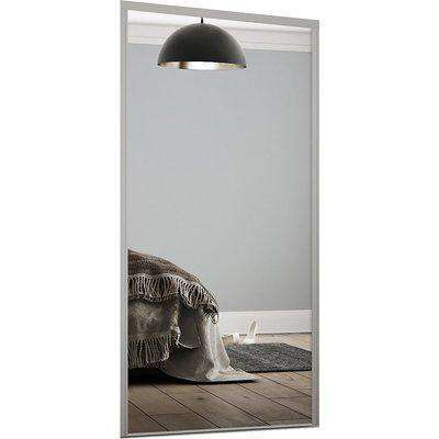Loft Sliding Wardrobe Door Mirror with Silver Frame (W)610mm