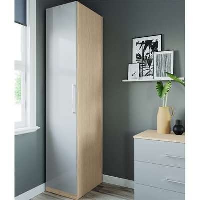 Fitted Bedroom Slab Single Wardrobe - Grey