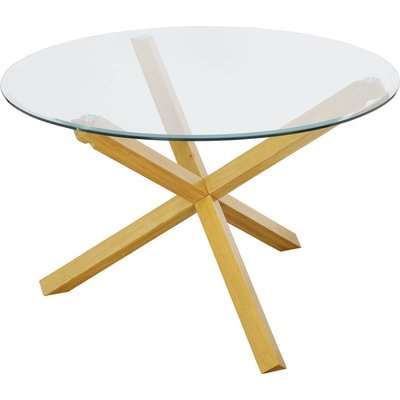 Oporto Large Dining Table - Oak & Glass