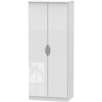 Portofino White Gloss 2 Door Wardrobe