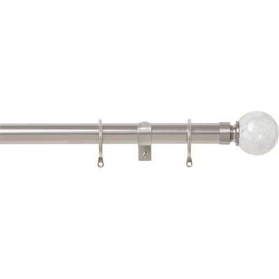 Satin Steel 28mm Fixed Curtain Pole Crackle 1.2m