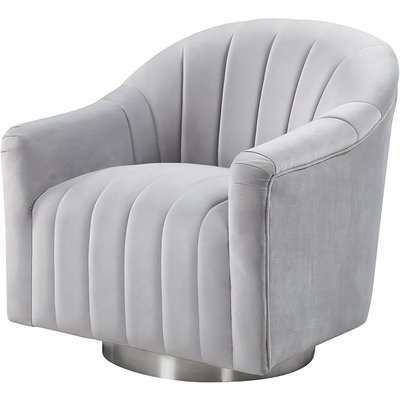 Tiffany Swivel Chair - Silver - Velvet