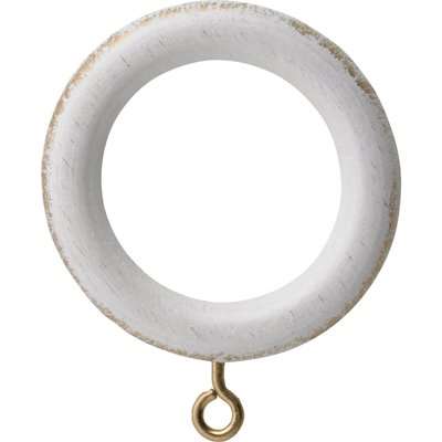 Vintage Effect 28mm White Curtain Rings 6 pack