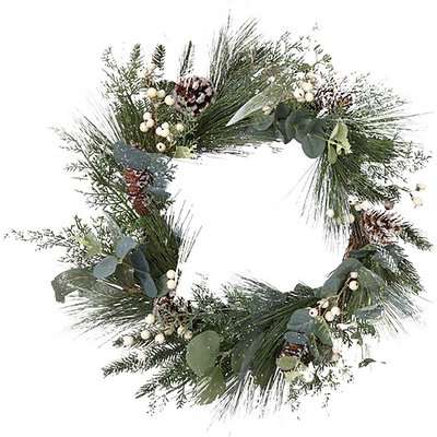 White Berries Eucalyptus Christmas Wreath - 50cm