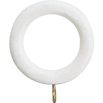 White Wood 6 pack of Curtain Rings