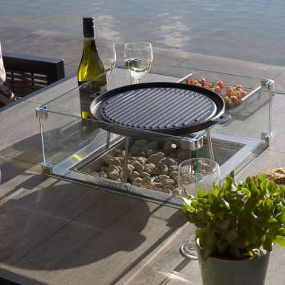 Bramblecrest Griddle with Square Bracket For Square Casual Dining Tables with Fire Pits