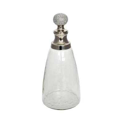 Glass decanter with crystal stopper
