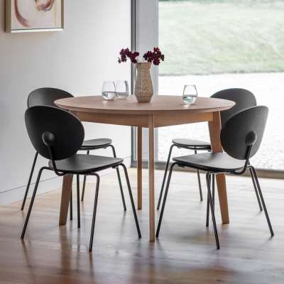 Matte Oak Round Dining Table Natural Grey (1.1m)