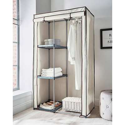 Covered Single Wardrobe with Storage