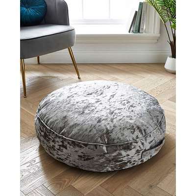 Crushed Velvet Round Floor Cushion