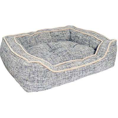 Luxury Slate and Oatmeal Square Dog Bed