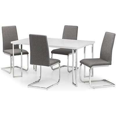 Morgan High Gloss Table & 4 Zeta Chairs