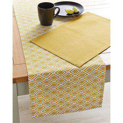 Ochre Geo Table Runner and 4 Placemats