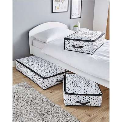Set of 3 Spotty Underbed Storage Boxes