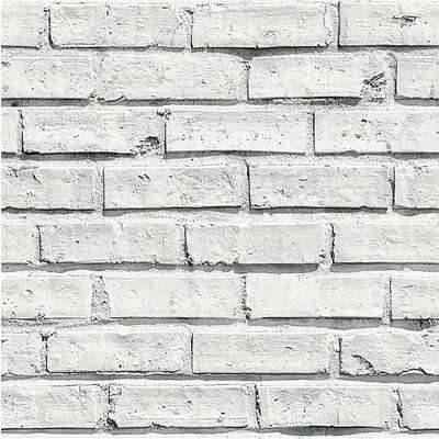 Wipe Clean White Brick Wallpaper