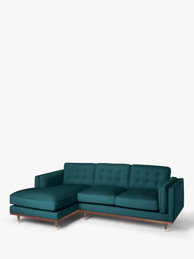John Lewis & Partners + Swoon Lyon LHF Chaise End Sofa, Grey Cotton
