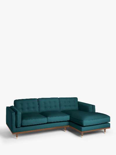John Lewis & Partners + Swoon Lyon RHF Chaise End Sofa, Grey Cotton