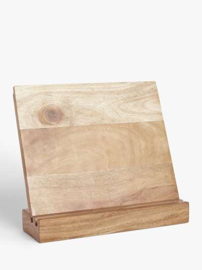 John Lewis & Partners Acacia Wood Cookbook/Tablet Stand and Board