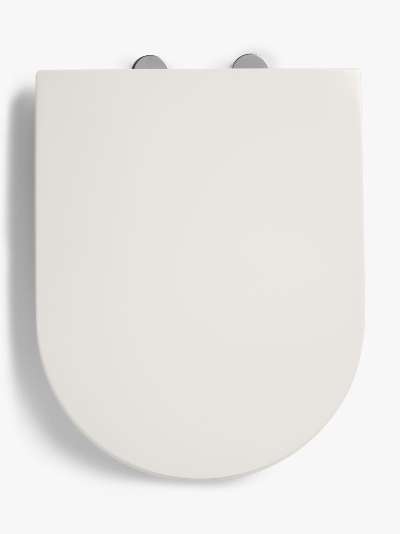 John Lewis & Partners D-Shape Easy-Fix Toilet Seat, White